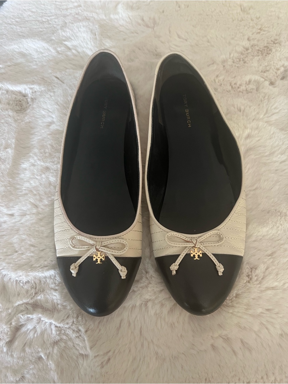Tory Burch Cap Toe Quilted Ballet Flats 8.5
